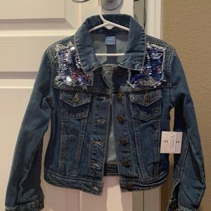 NWT Arizona Sequin Jean Jacket 6/6X